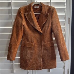 Commense Button Cinched Long Blazer